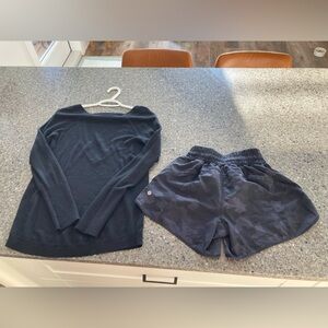 Lululemon top and shorts